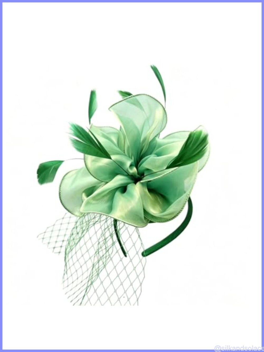 Handmade Feather Fascinator Tea Party Hat with Veil Hair Clip